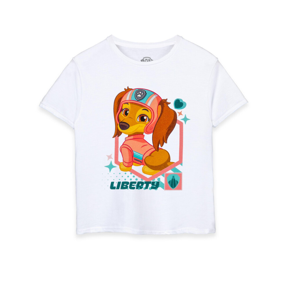 (5-6 Years) Paw Patrol Short Sleeved T-Shirt (Girls White)