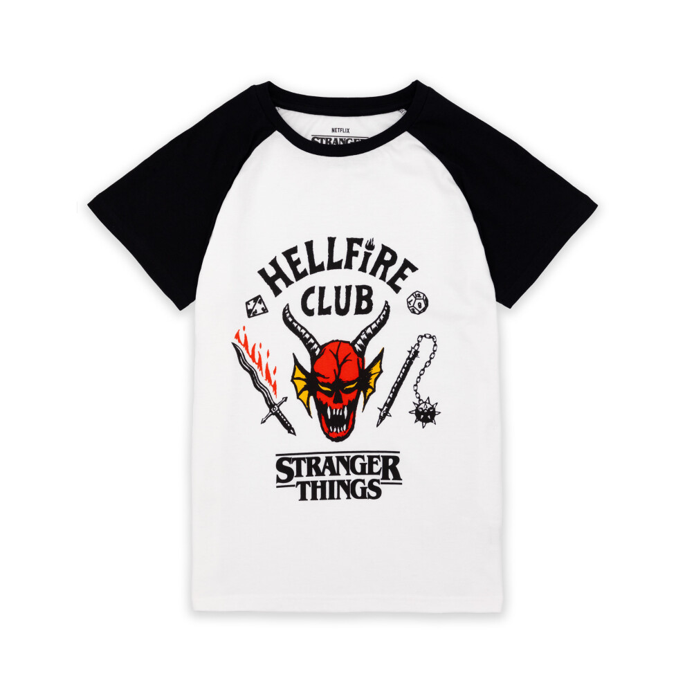 (11-12 Years) Stranger Things Short Sleeved T-Shirt (Unisex Kids White)