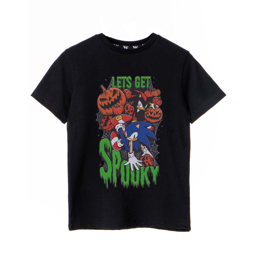 (7-8 Years) Sonic the Hedgehog Short Sleeved T-Shirt (Boys Black)