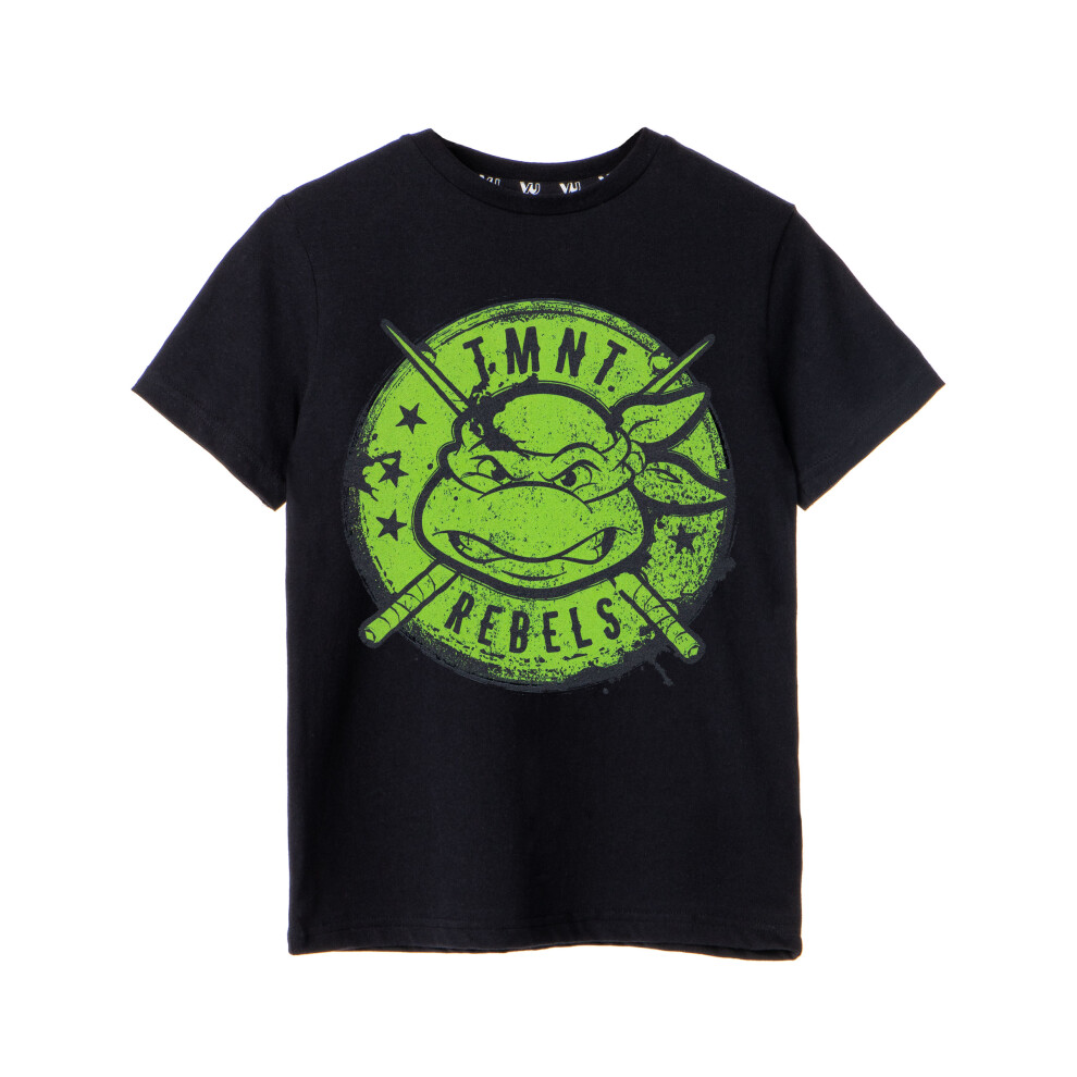 (11-12 Years) Teenage Mutant Ninja Turtles Short Sleeved T-Shirt (Boys Black)
