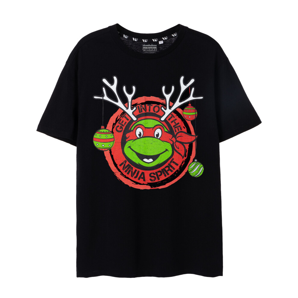 (Medium) Teenage Mutant Ninja Turtles Short Sleeved T-Shirt (Mens Black)