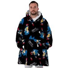 Sonic the Hedgehog Blanket Hoodie (Unisex Black)