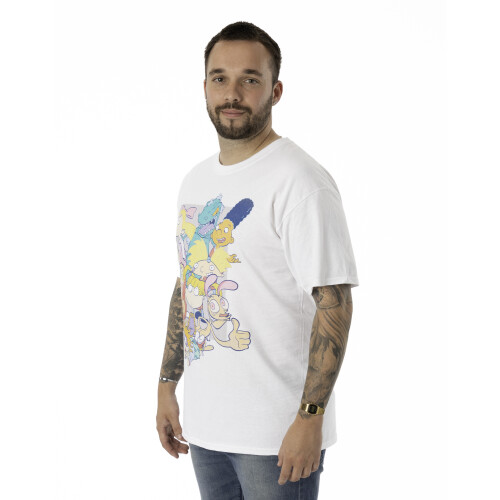 Nickelodeon (Medium) Nickelodeon Short Sleeved T-Shirt (Unisex White) 1