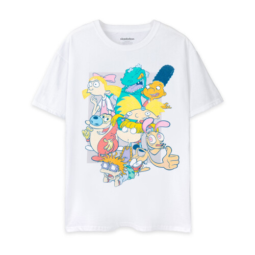 Nickelodeon (Medium) Nickelodeon Short Sleeved T-Shirt (Unisex White) 2