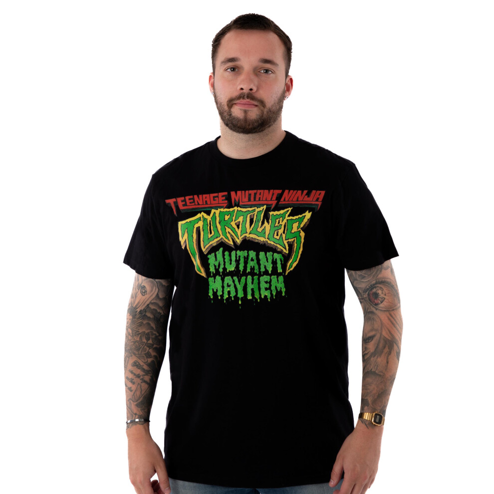 (Medium) Teenage Mutant Ninja Turtles Short Sleeved T-Shirt (Mens Black)