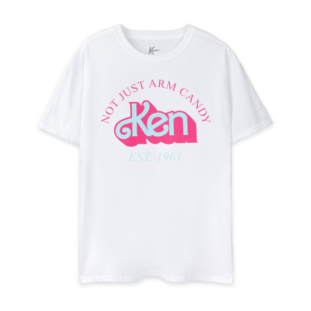 (Small) Barbie Short Sleeved T-Shirt (Mens White)