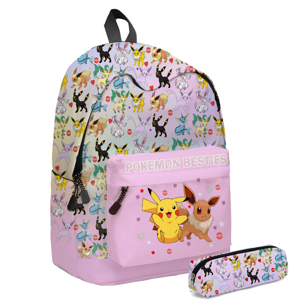 (04, 3PCS) PokÃ©mon Pikachu Backpack Lunch Bag Pencil Case Set Kids Gift Student School Bag Travel Rucksack