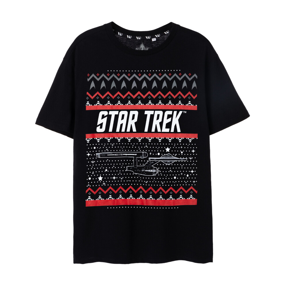 (XXX-Large) Star Trek Short Sleeved T-Shirt (Mens Black)