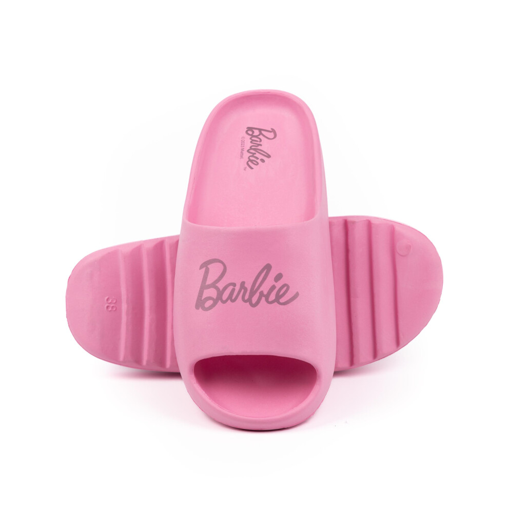 (7 UK) Barbie Sliders (Womens Pink)