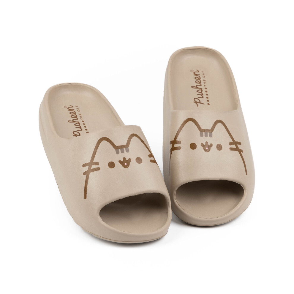 (4 UK) Pusheen Sliders (Womens Brown)