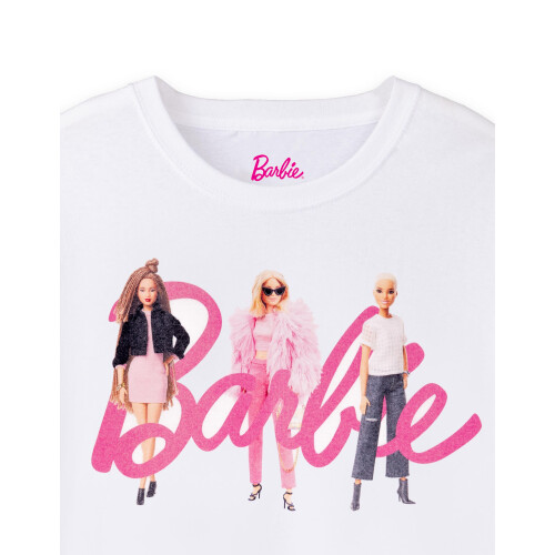Barbie (Medium) Barbie Short Sleeved T-Shirt (Womens White) 1