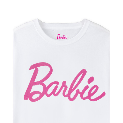 Barbie (Medium) Barbie Short Sleeved T-Shirt (Womens White) 1