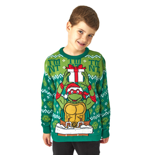 Teenage Mutant Ninja Turtles (7-8 Years) Teenage Mutant Ninja Turtles Christmas Jumper (Unisex Kids Green)