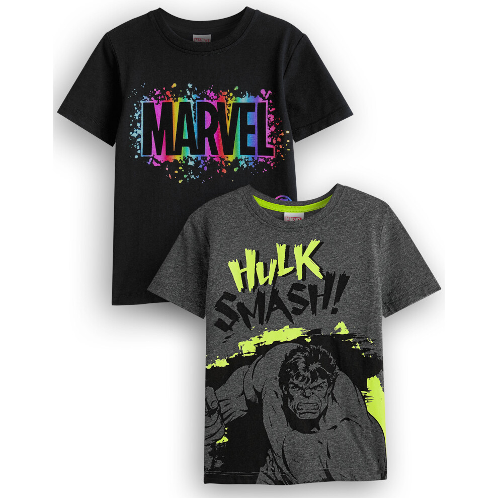 (5-6 Years) Marvel Short Sleeved T-Shirt (Boys Black)