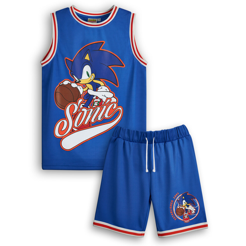 (8-9 Years) Sonic the Hedgehog 2 Piece Basketball Set (Boys Blue)