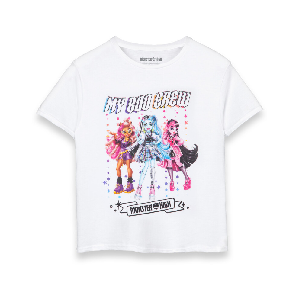 (9-10 Years) Monster High Short Sleeved T-Shirt (Girls White)
