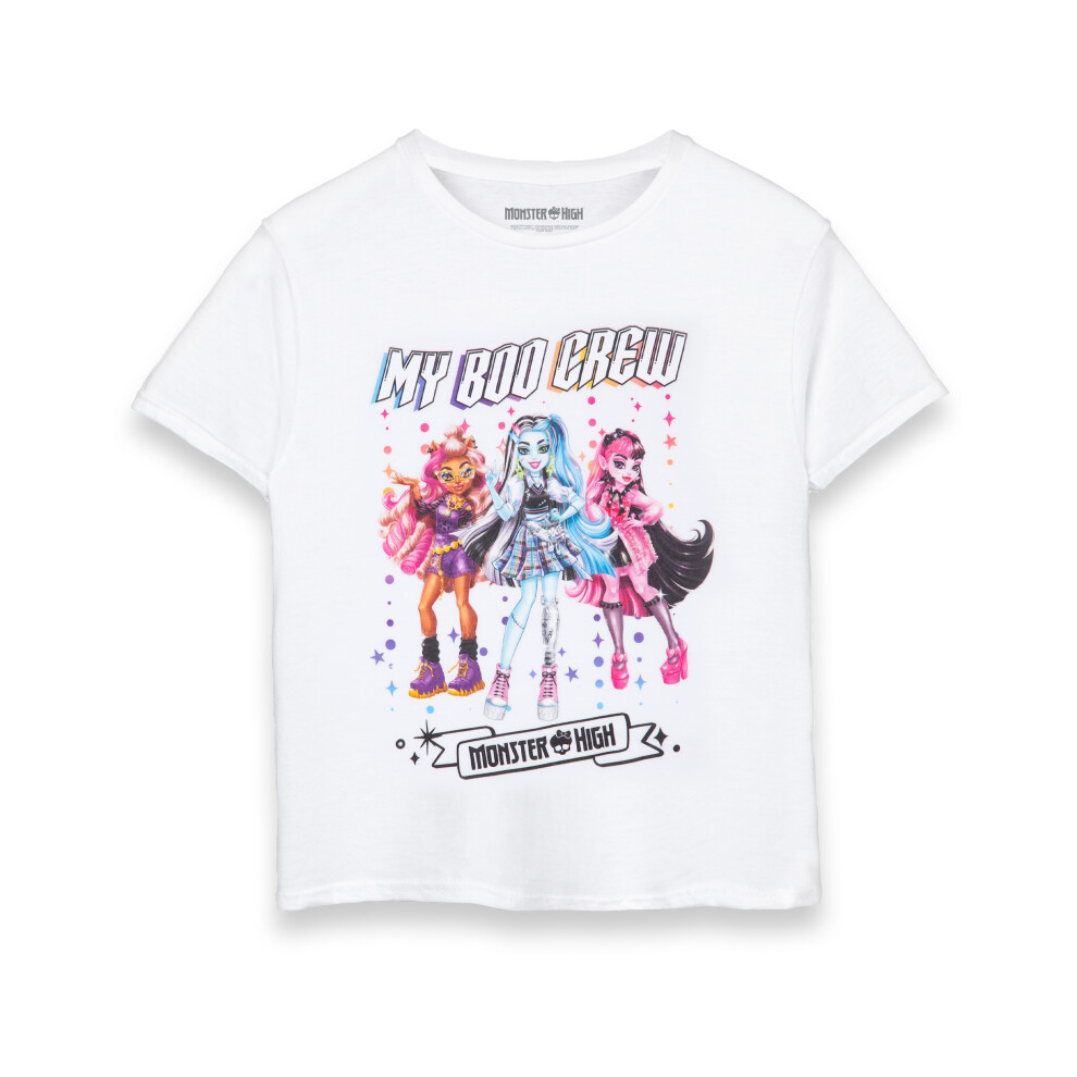 (3-4 Years) Monster High Short Sleeved T-Shirt (Girls White)