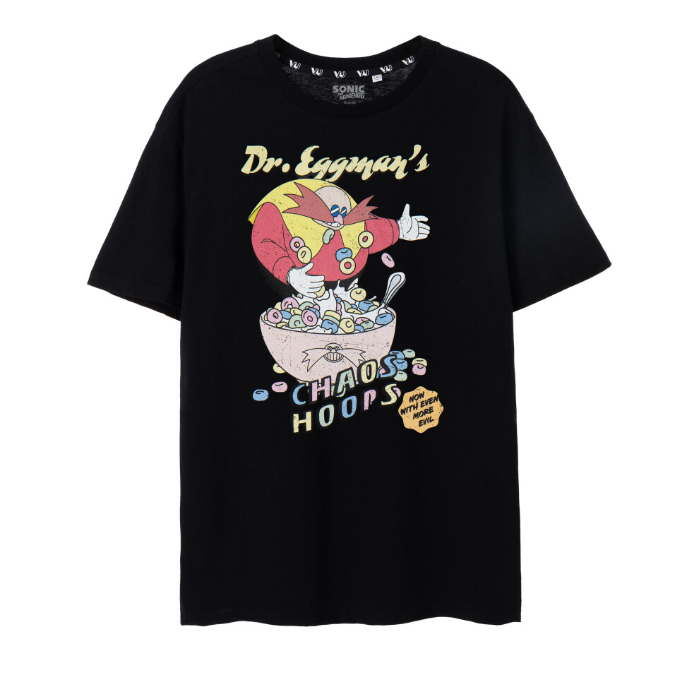 (Large) Sonic the Hedgehog Short Sleeved T-Shirt (Mens Black)