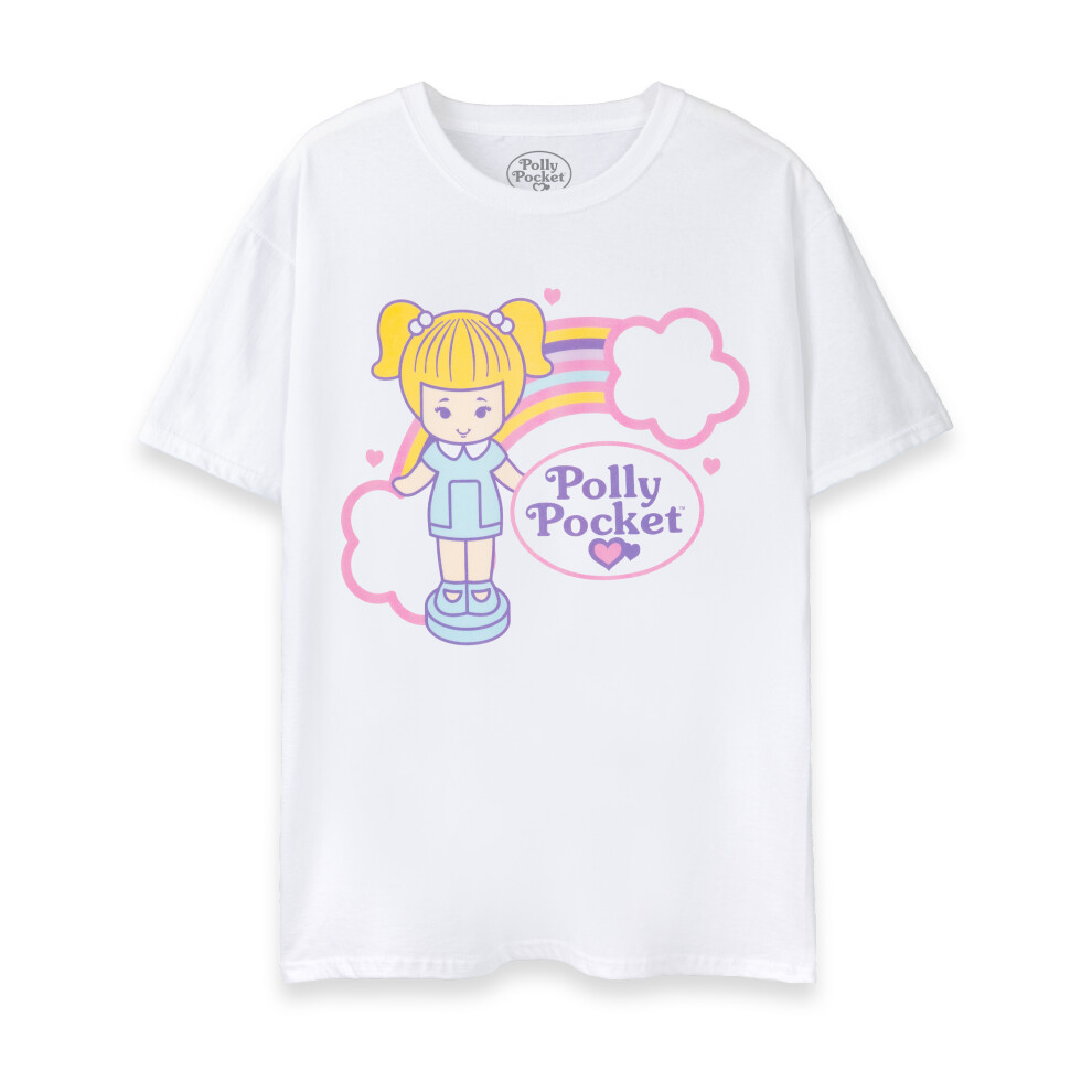 (Large) Polly Pocket Short Sleeved T-Shirt (Womens White)