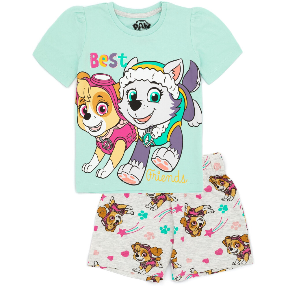 (5-6 Years) Paw Patrol Short Sleeve Short Leg Pyjama Set (Girls Blue)