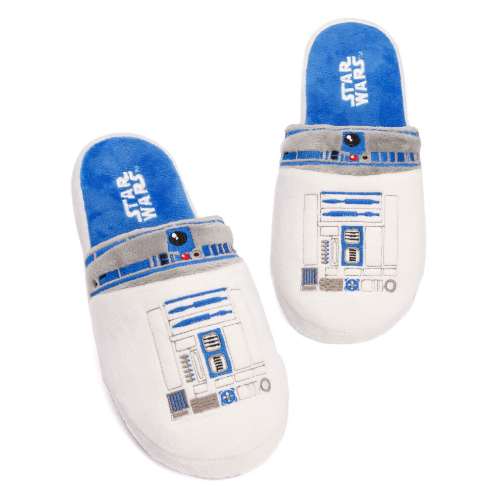 (9-10 UK) Star Wars Mule Slippers (Mens White)