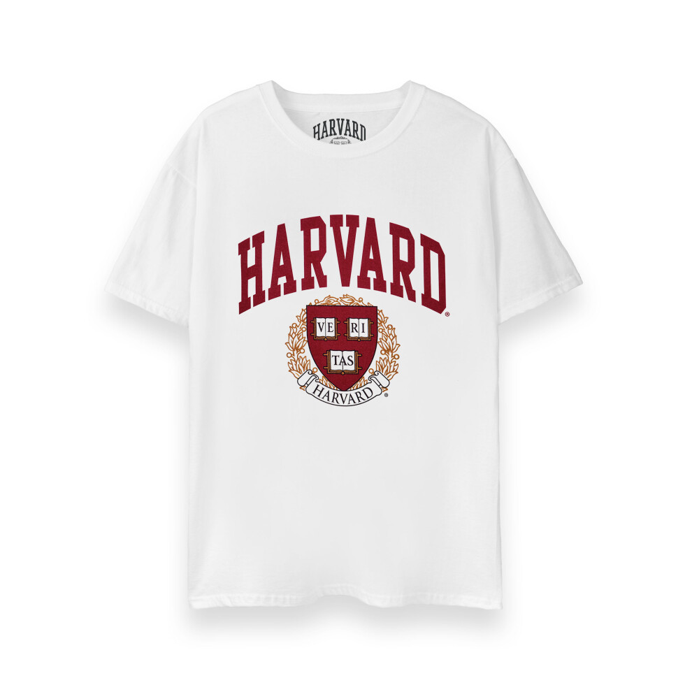 Harvard Men's White (Medium) Short Sleeved T-Shirt (Unisex )