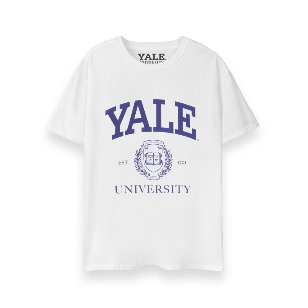 (Large) Yale Short Sleeved T-Shirt (Unisex White)