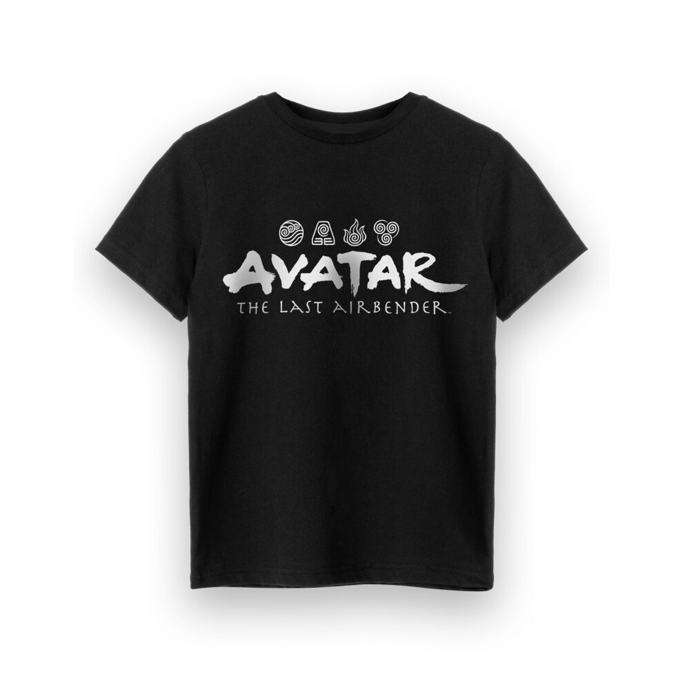 (7-8 Years) Avatar: The Last Airbender Short Sleeved T-Shirt (Boys Black)