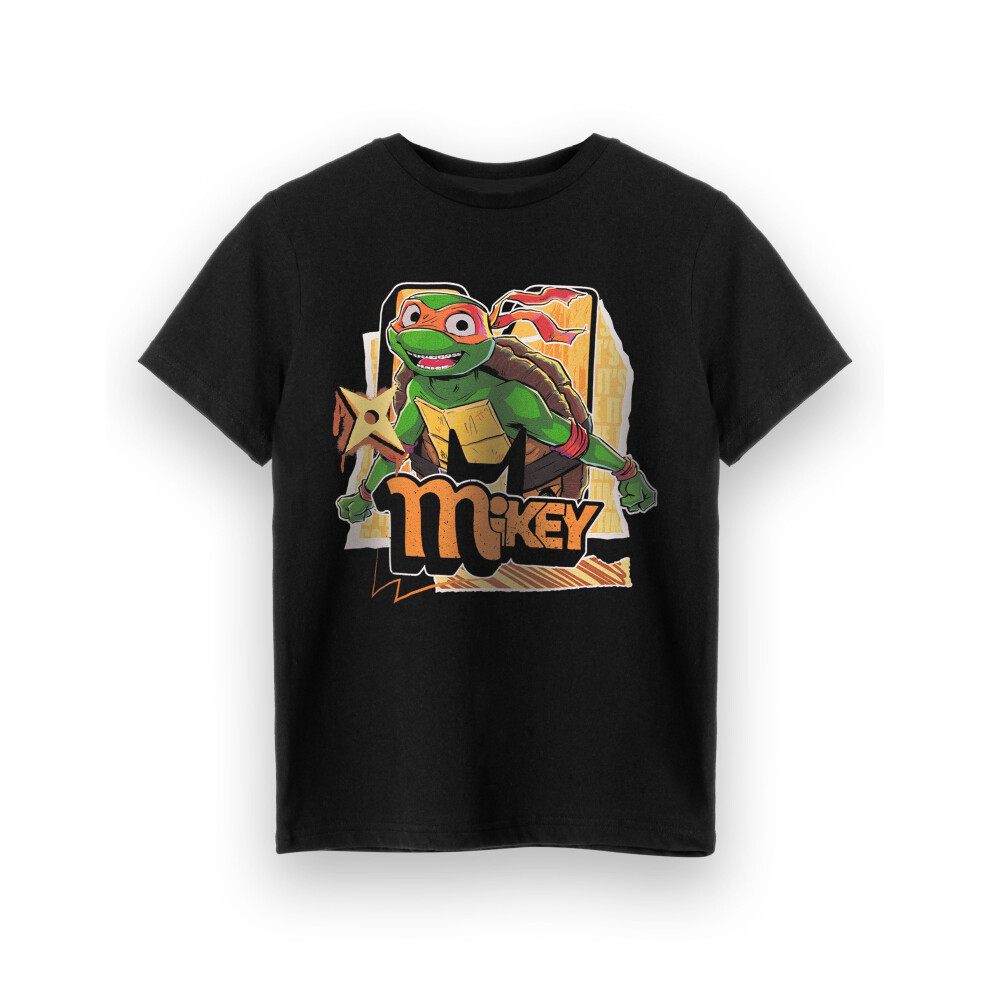 (7-8 Years) Teenage Mutant Ninja Turtles Short Sleeved T-Shirt (Boys Black)