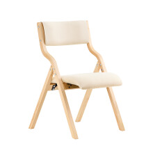 SoBuy FST40-W Wooden Padded Folding Chair - Space-Saving Birch Wood, No Assembly, Removable Covers, 90kg, 79cm High