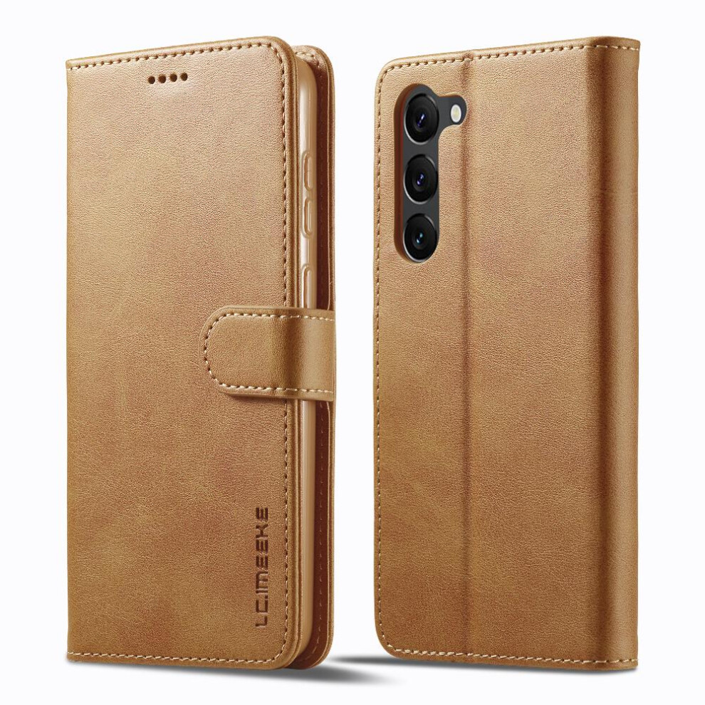 (Yellow) Case For Samsung Galaxy S23 Card Slots Wallet Calf Texture Horizontal Flip Leather Case With Holder Yellow 764762618124