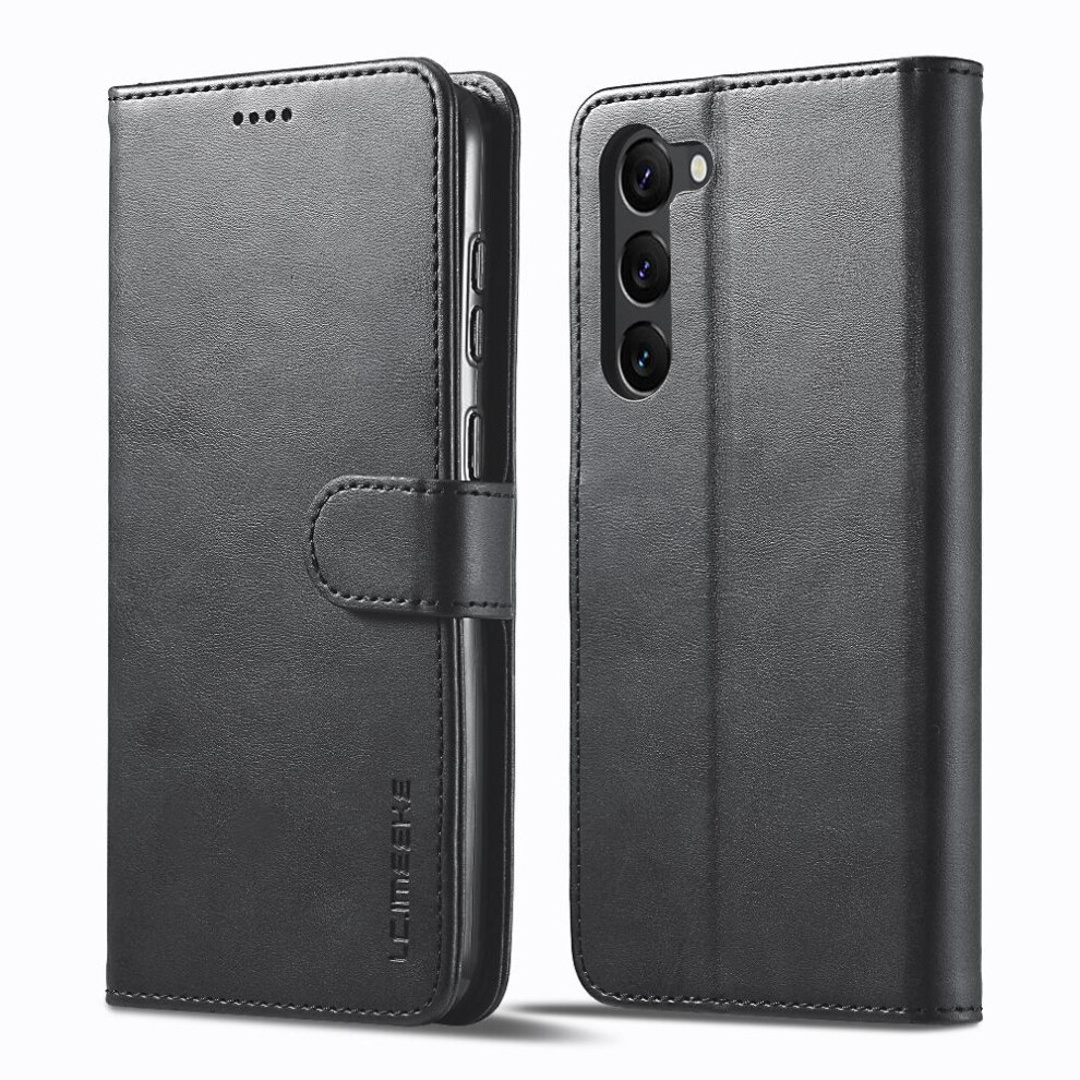 (Black) Case For Samsung Galaxy S23 Card Slots Wallet Calf Texture Horizontal Flip Leather Case With Holder Black 764762618100