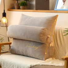 (light gray) Soft Plush Wedge Sofa Bed Back Rest Reading Pillow,Back Support Pillow For Bed