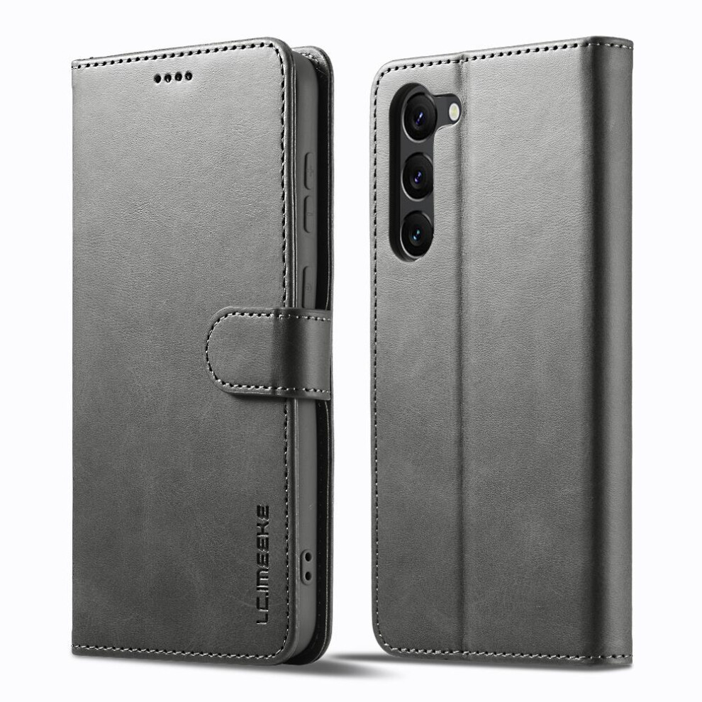 ( ) Case For Samsung Galaxy S23 Plus Card Slots Wallet With Holder Calf Texture Horizontal Flip Leather Case Gray 764762618162