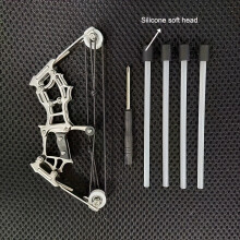 (Silvery) 1pc Mini Compound Bow And Arrow Set For Target Catching, Game Pocket Bow, Survival Bow, Arrow Gift