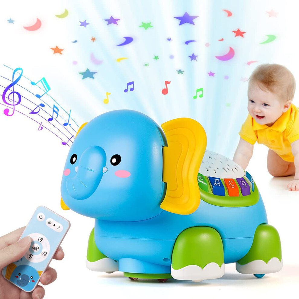 (Elephant) Baby Crawling Toys Musical Elephant Tummy Time Infants Toys