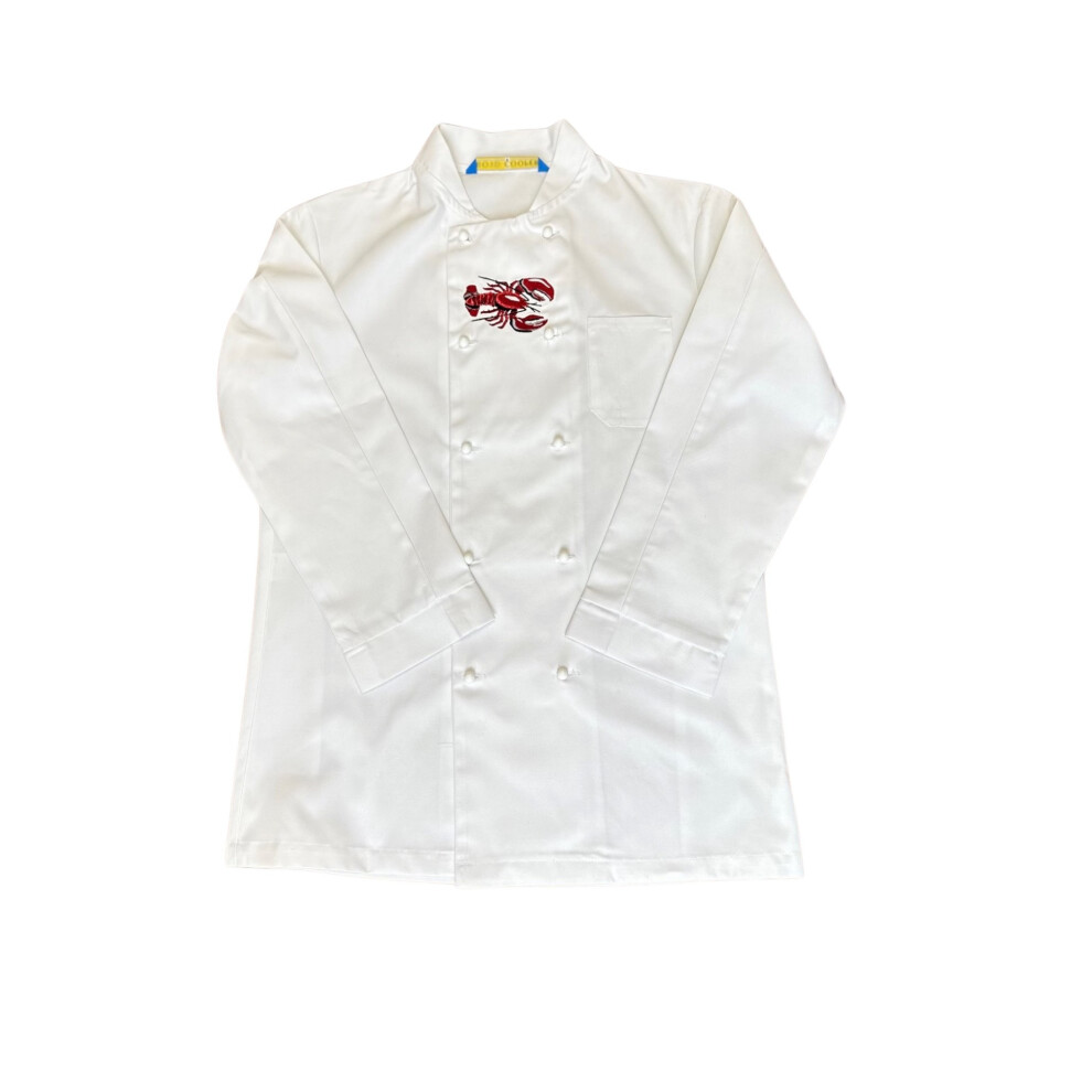 Embroidered Lobster Chefs Jacket White Long Sleeve Extra Small (34Â) 5053084179099