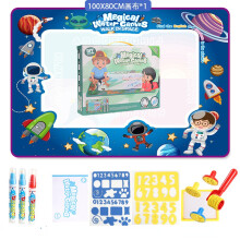 (Space 100x80CM) 100x80CM Magic Water Drawing Mat Coloring Doodle With Reusable Toys