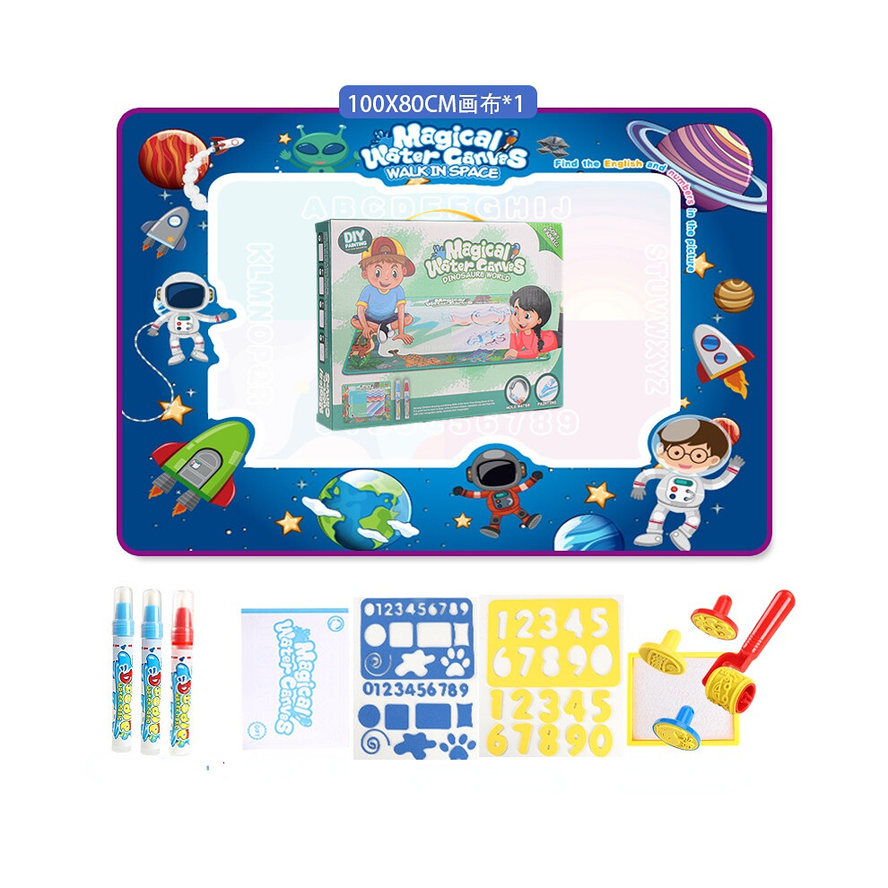Mdsrjone (Space 100X80cm) 100X80cm Magic Water Drawing Mat Coloring Doodle With Reusable Toys