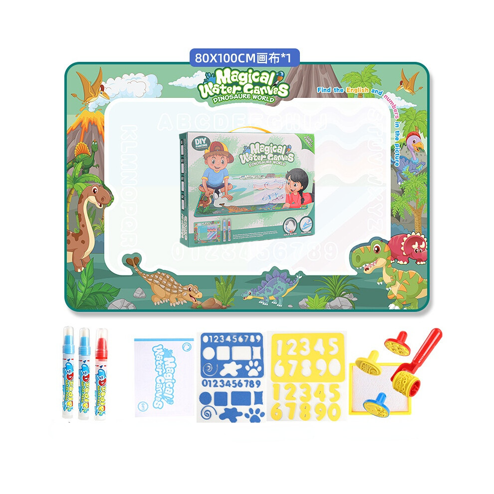 Mdsrjone (Dinosaur 100X80cm) 100X80cm Magic Water Drawing Mat Coloring Doodle With Reusable Toys