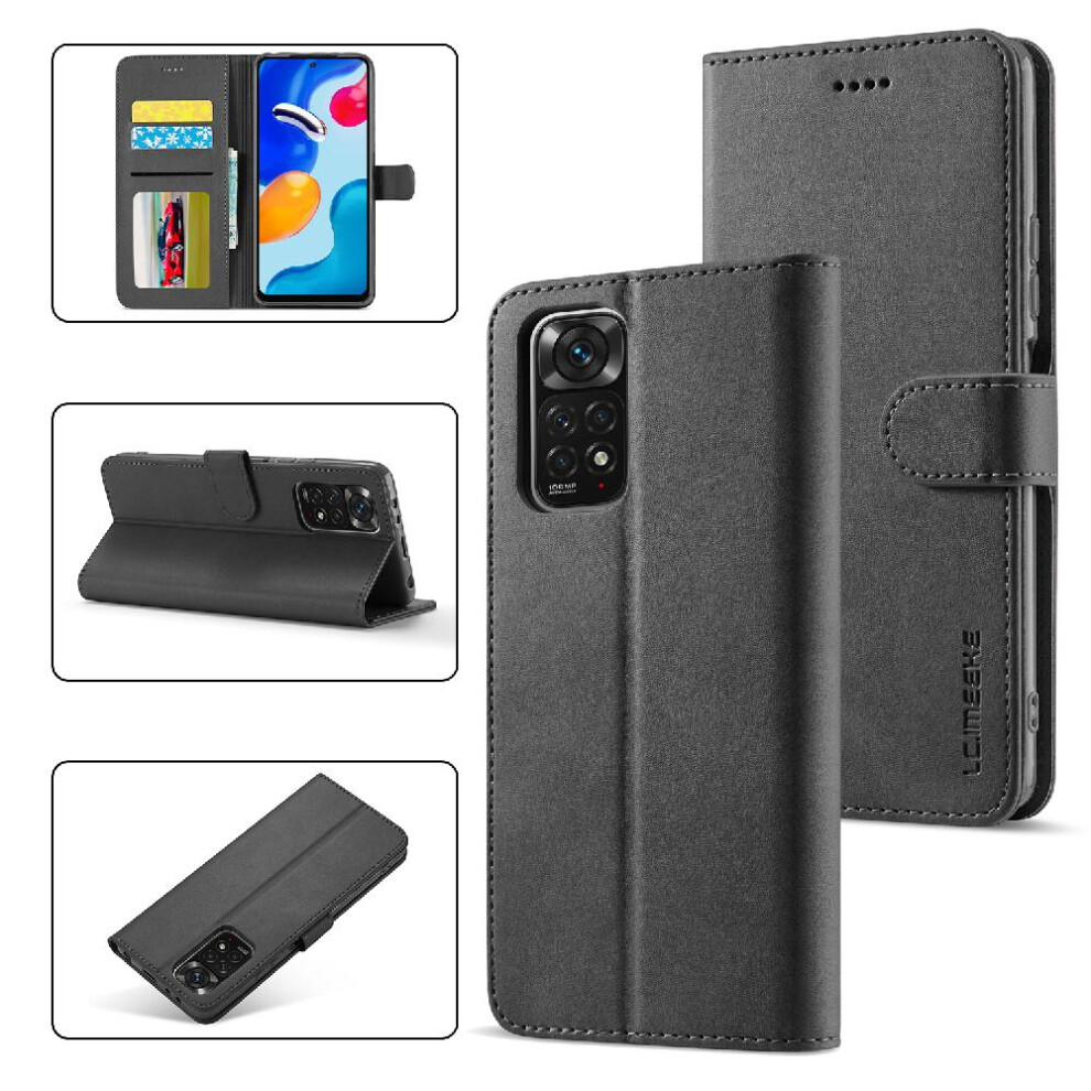 (Black) Case For Xiaomi Redmi Note12 Pro 4G Card Slots Wallet With Holder Calf Texture Horizontal Flip Leather Case Black 764762618834