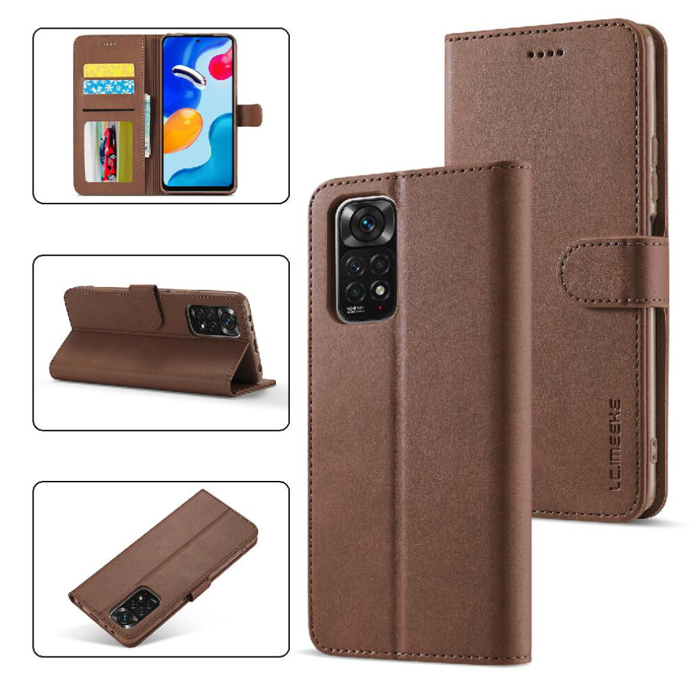 (Brown) Case For Xiaomi Redmi Note12 Pro 4G Card Slots Wallet With Holder Calf Texture Horizontal Flip Leather Case Brown 764762618827