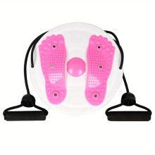 (pink, Waist Twisting Disc Pull Rope) Waist Twisting Disc With Handles, Trims Waist Arms Hips And Thighs Waist Training Foot Massage Plate With