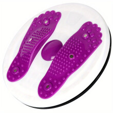 (Purple, Waist Twisting Disc) Waist Twisting Disc With Handles, Trims Waist Arms Hips And Thighs Waist Training Foot Massage Plate With