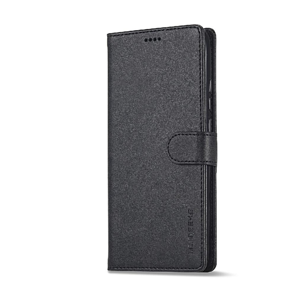 (Black) Case For Xiaomi Redmi 12 4G With Holder Card Slots Wallet Calf Texture Horizontal Flip Leather Case Black 764762619039