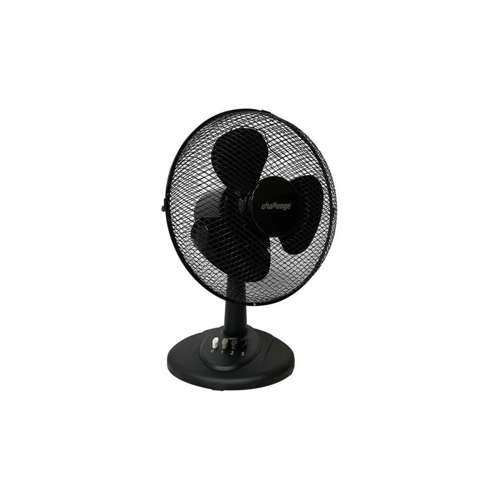 Challenge 12 Inch Oscillating Desk Fan - Black