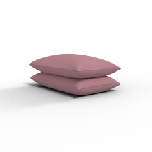 (Pink) 2X Polycotton Plain Dyed Housewife Pillowcases,Bed Room PILLOW COVER