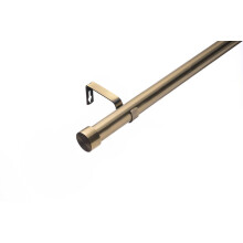 (210 - 400 cm, Antique Brass (Stopper Finial)) Lister Cartwright 28mm Antique Brass Adjustable Telescopic Extendable Metal Curtain Pole Set with Finial Voile Easy fit to Outdoor, Bedroom, Living Ro