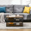 Homcom HOMCOM Industrial Coffee Table, Cocktail Table W/ Storage Shelves, Rustic Brown 7