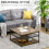Homcom HOMCOM Industrial Coffee Table, Cocktail Table W/ Storage Shelves, Rustic Brown 4